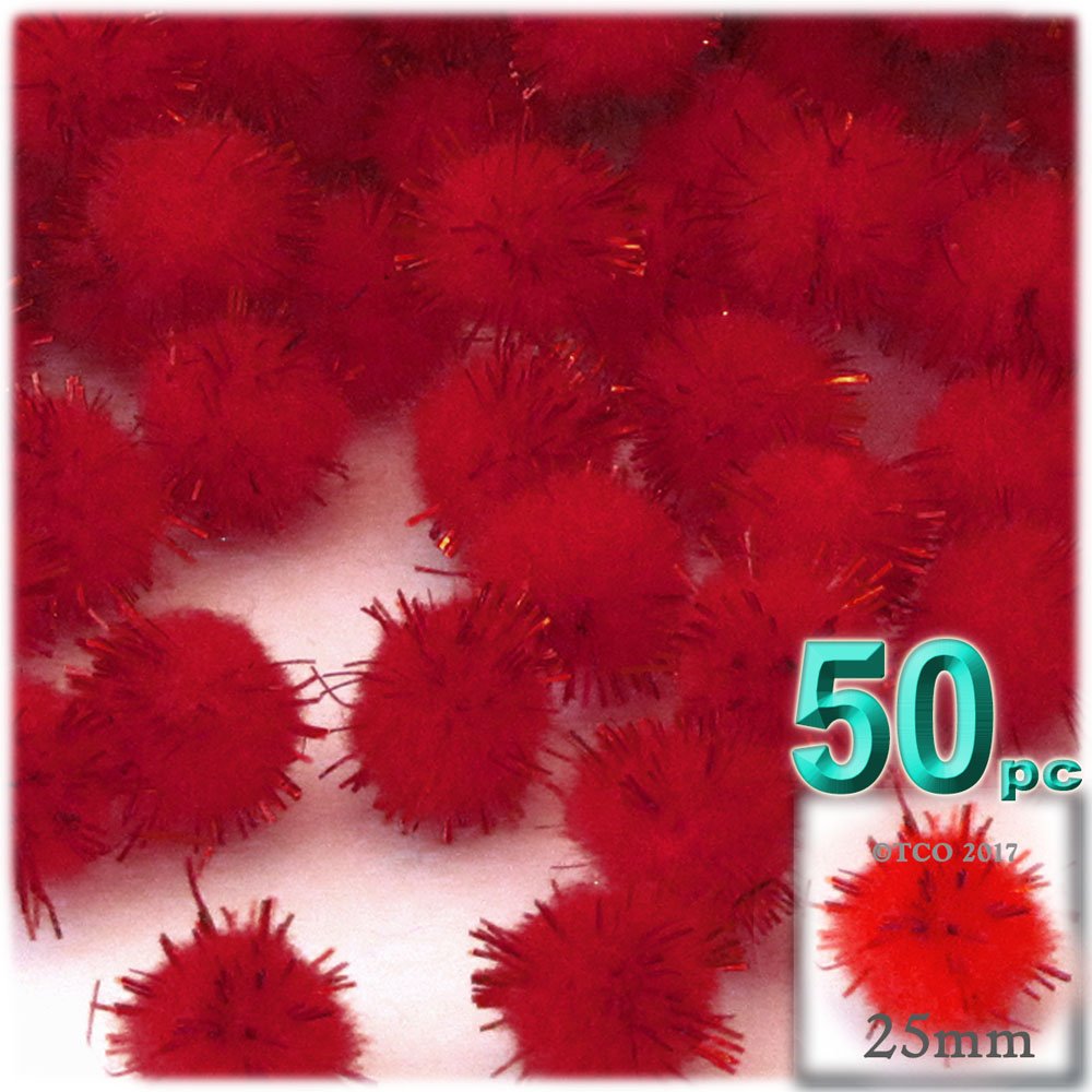 Amazon.com: The Crafts Outlet Chenille Sparkly Pom Poms